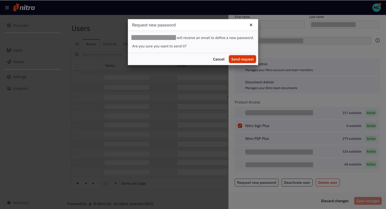 Reset a User's Password