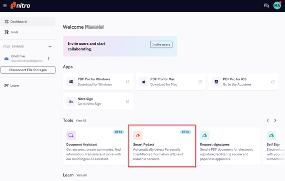 Access Nitro Smart Redact