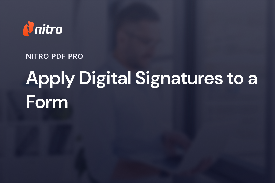 Apply Digital Signatures to a Form
