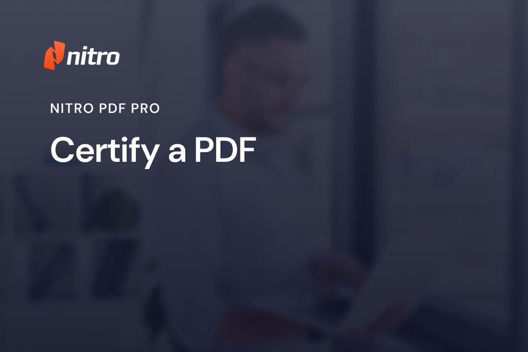 Certify a PDF