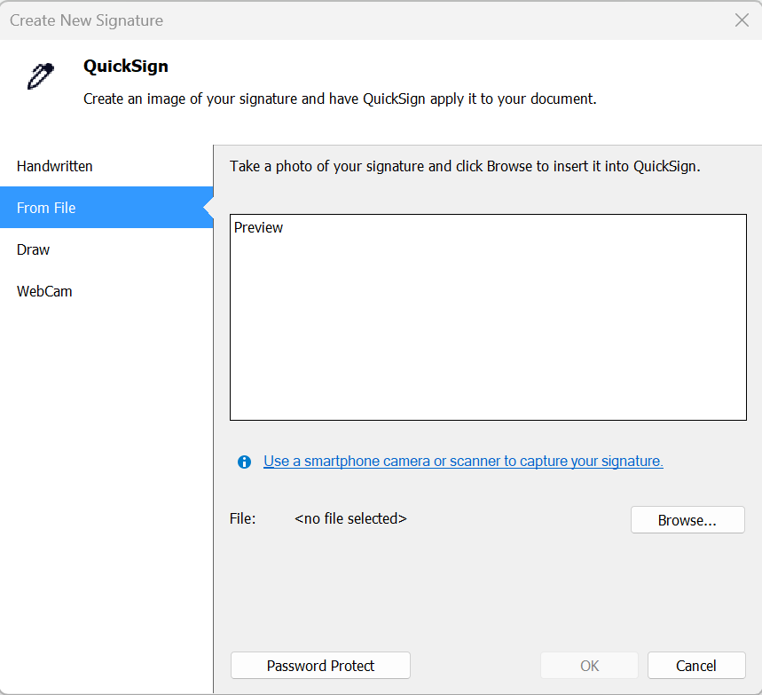 Create New Signature From File