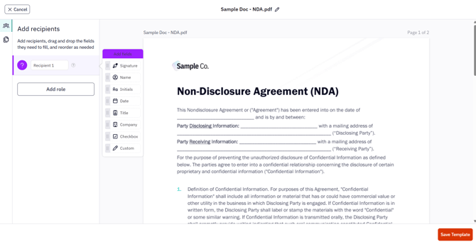 Create a Signing Template 2