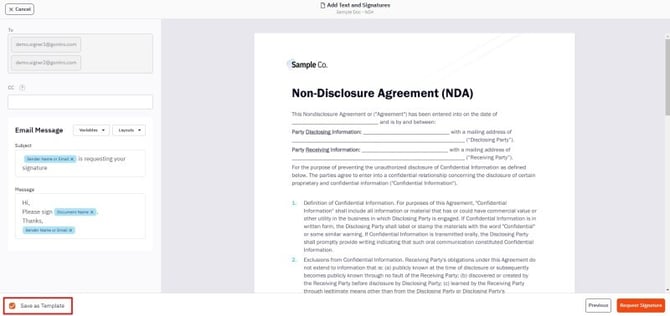 Create a Signing Template 3