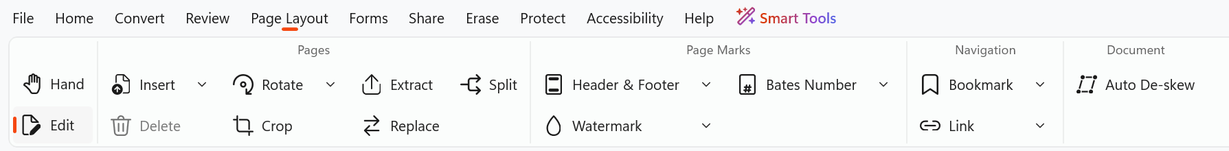 Crop Page Layout tab