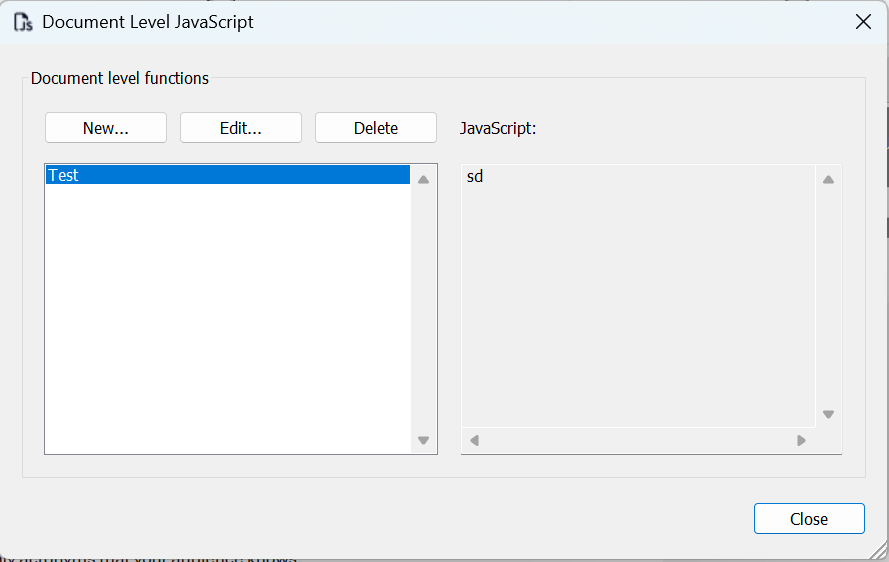 Document JavaScript Dialog