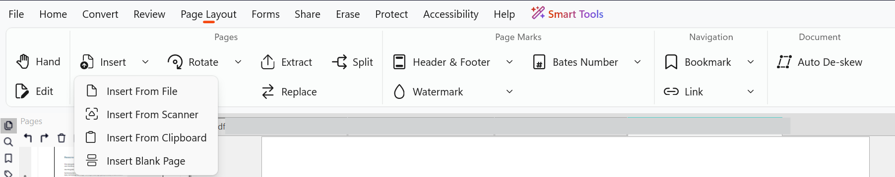 Insert Pages Page Layout