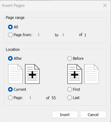 Insert Pages