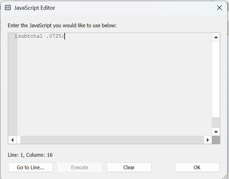 JavaScript Editor Calculate