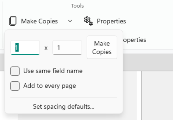Make Copies Properties