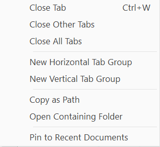 New Horizontal Tab