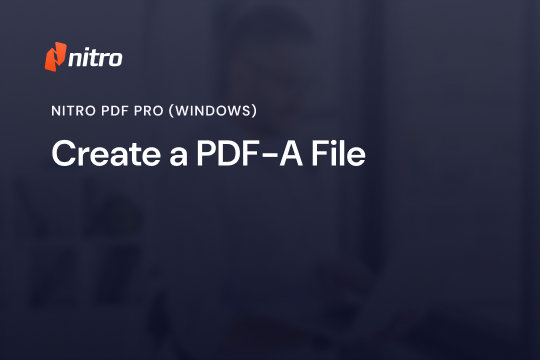 Nitro PDF Pro (Windows) - Convert to PDFA