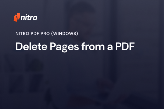 Nitro PDF Pro (Windows) - Deleting Pages