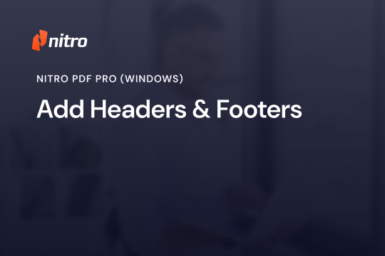 Nitro PDF Pro (Windows) - Headers and Footers