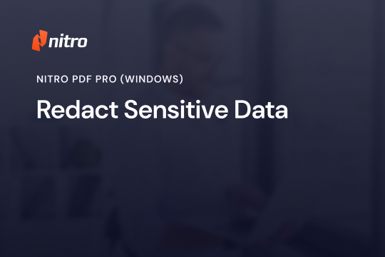Nitro PDF Pro (Windows) - Redaction Tool