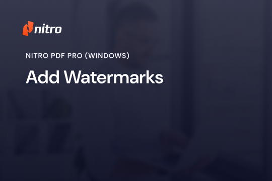 Nitro PDF Pro (Windows) - Watermarks