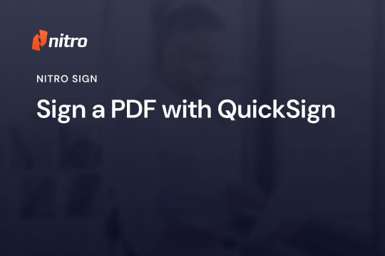 Nitro Sign - Signing a Document with QuickSign