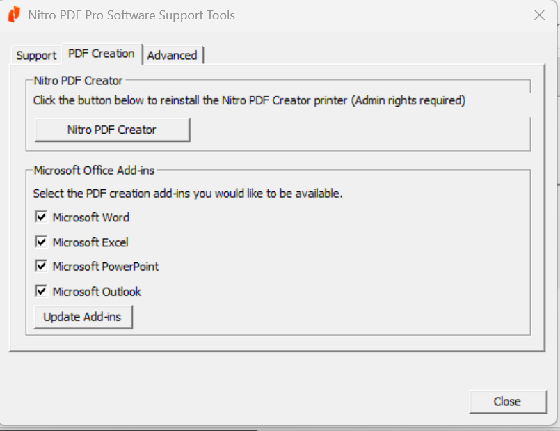 PDF Creator Support