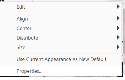 Properties right click Text
