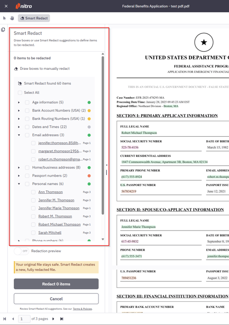 Review AI-Detected PII