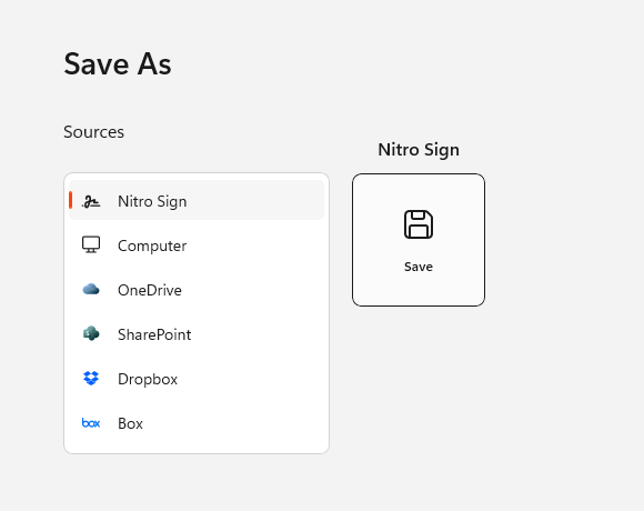 Save as Nitro Sign