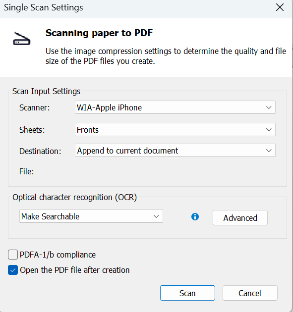 Scanning Pages