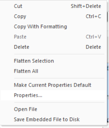 Select poperties paperclip icon