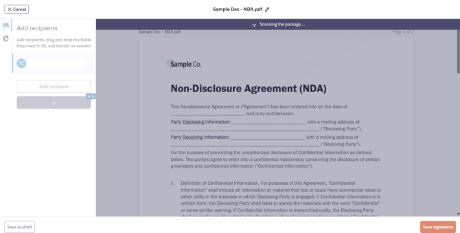Send with auto detect 2