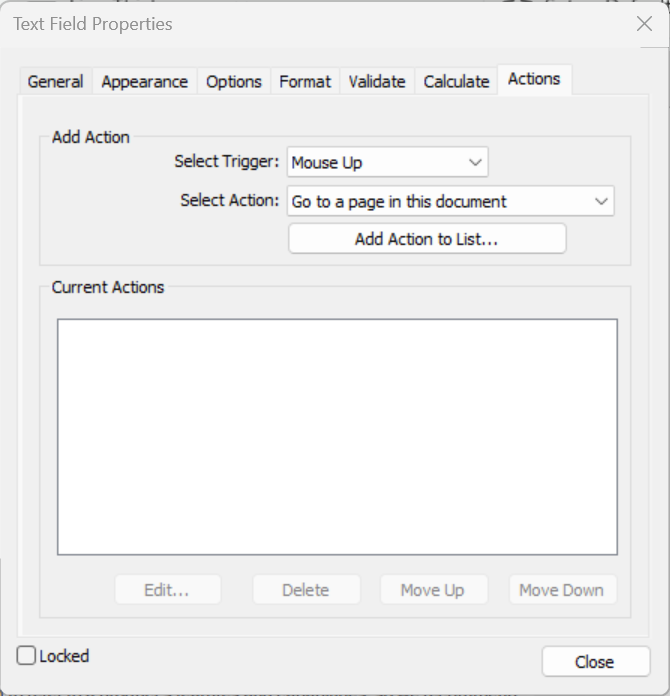 Text Field Dialog Actions