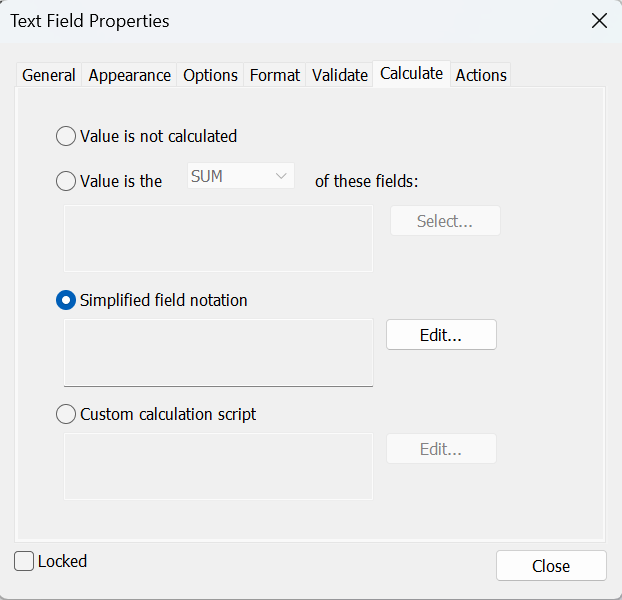 Text Field Properties