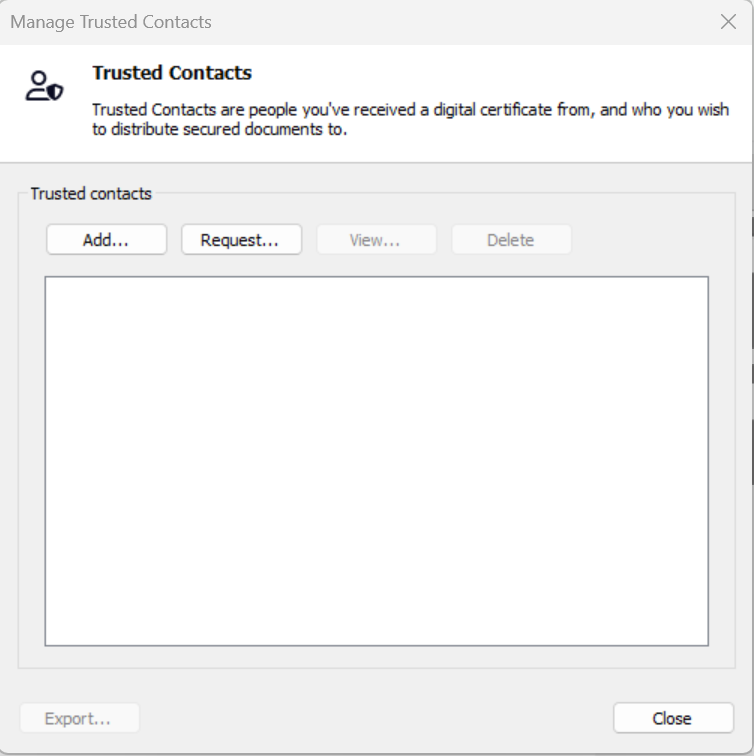 Trusted Contacts