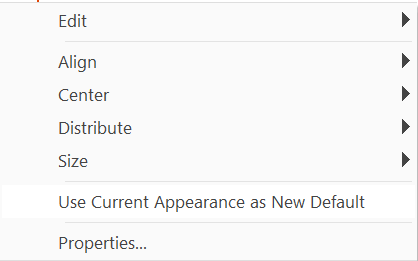Use Current Appearance as Default