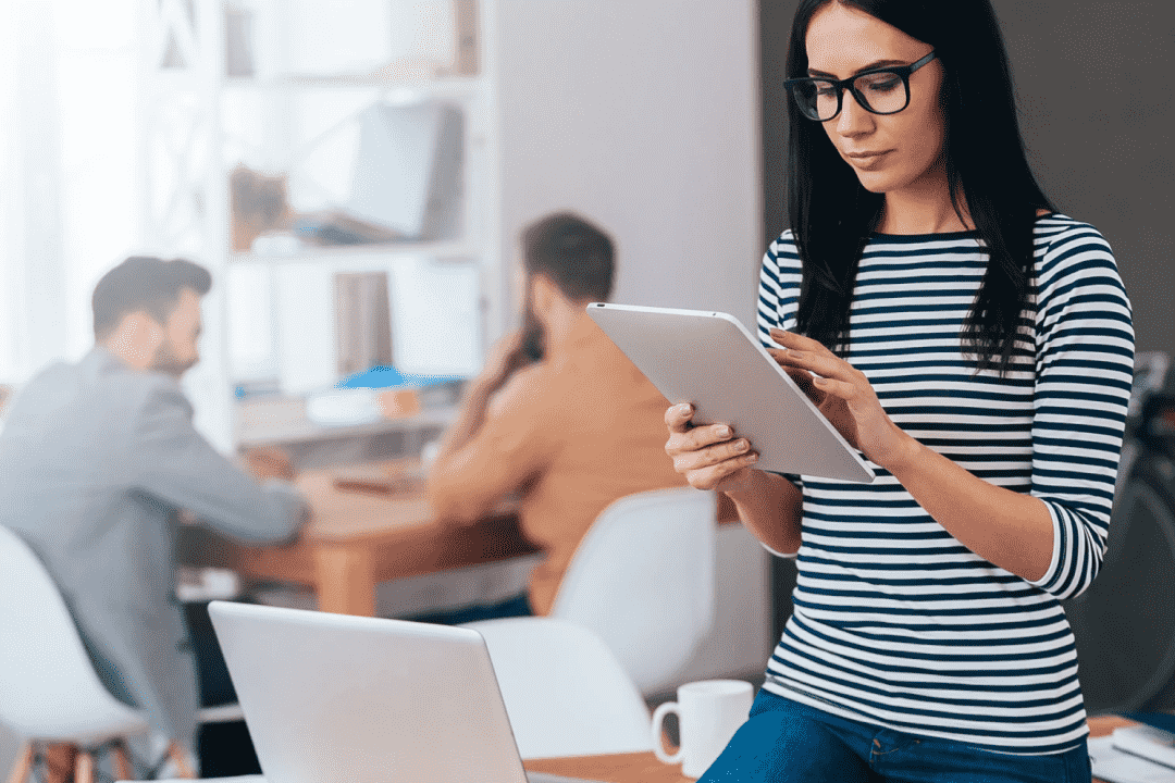 Woman using a tablet
