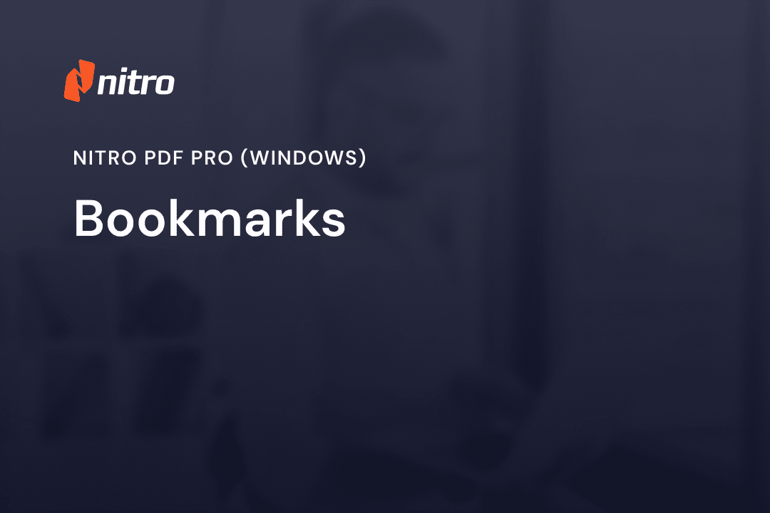 Nitro PDF Pro (Windows) - Bookmarks