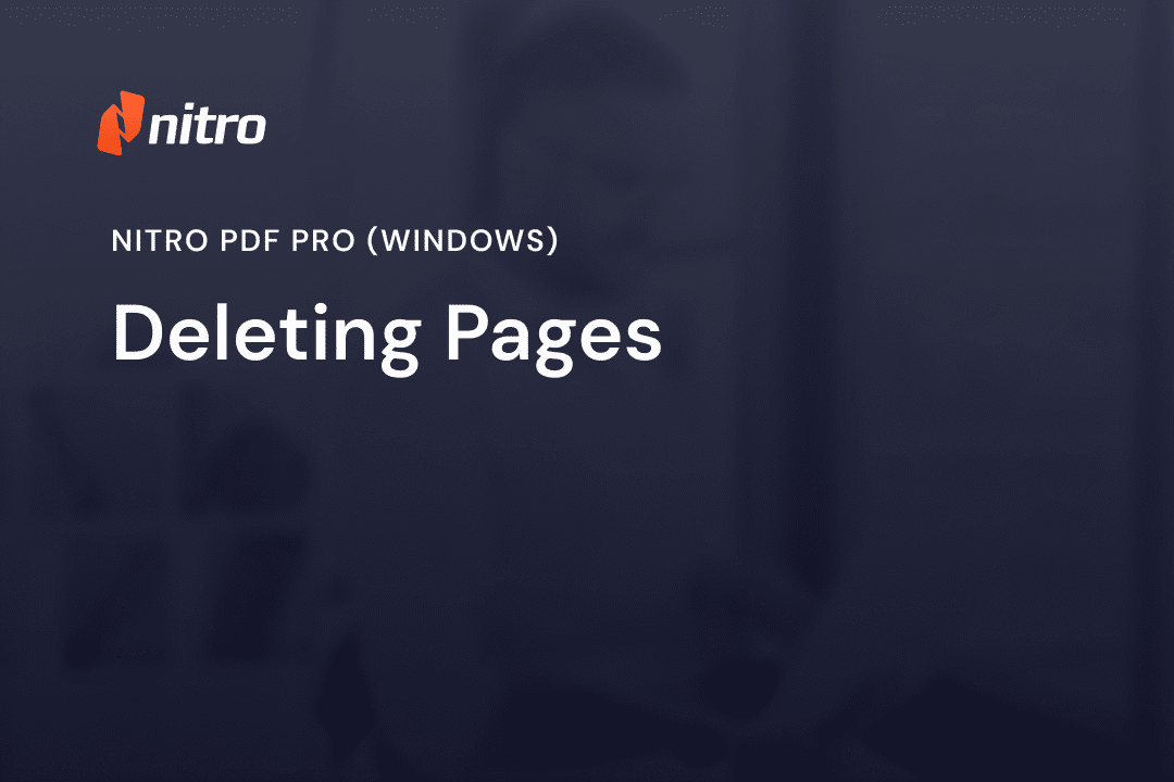 Nitro PDF Pro (Windows) - Deleting Pages