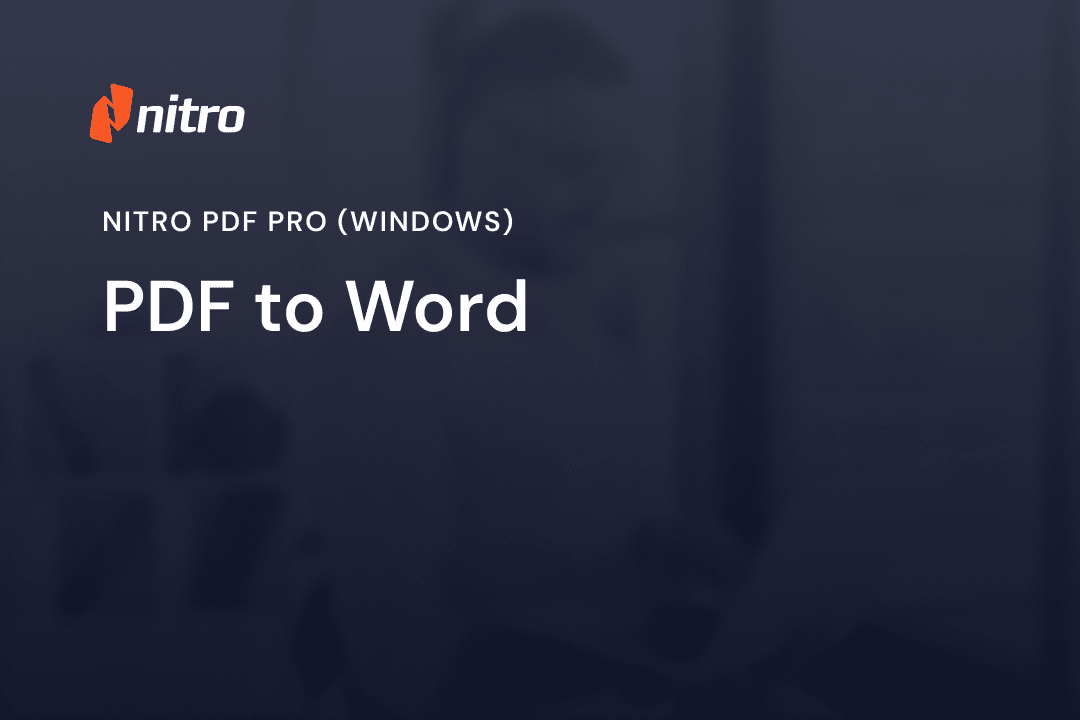 Nitro PDF Pro (Windows) - PDF to Word