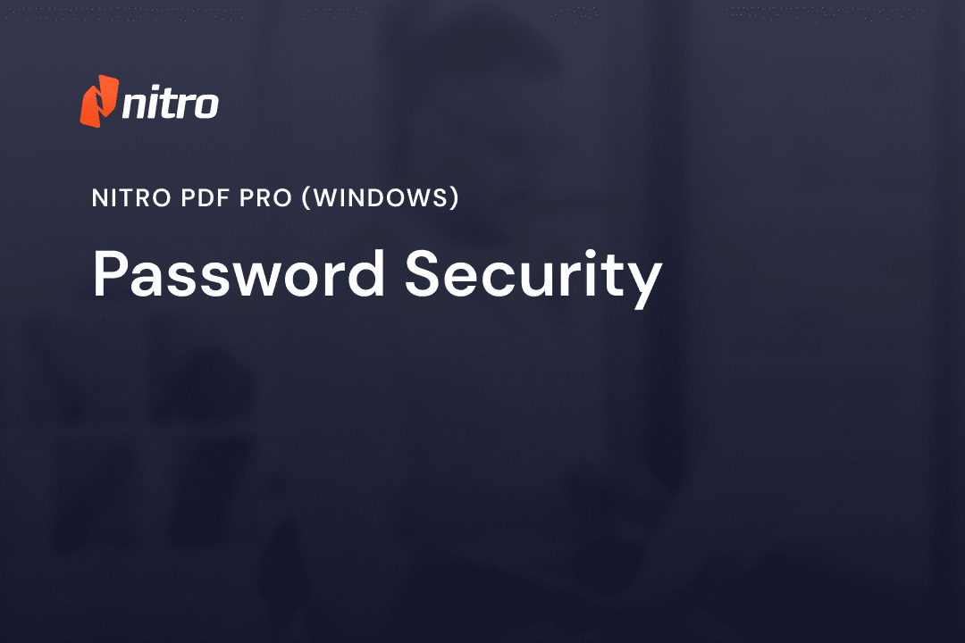 Nitro PDF Pro (Windows) - Password Security