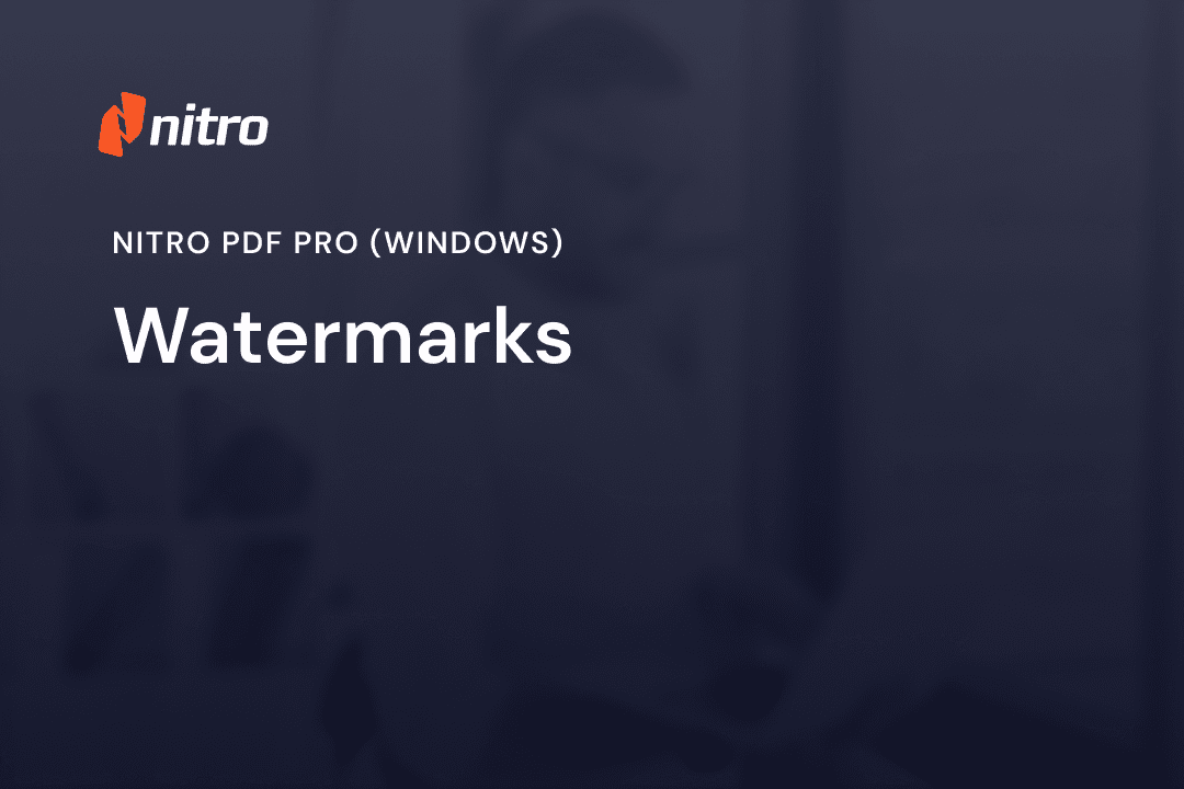 Nitro PDF Pro (Windows) - Watermarks