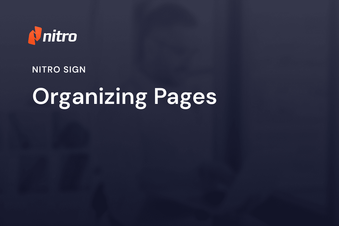 Nitro Sign - Organizing Pages