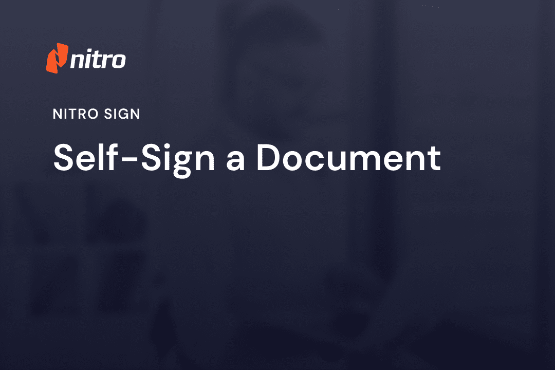 Nitro Sign - Self-Sign a Document