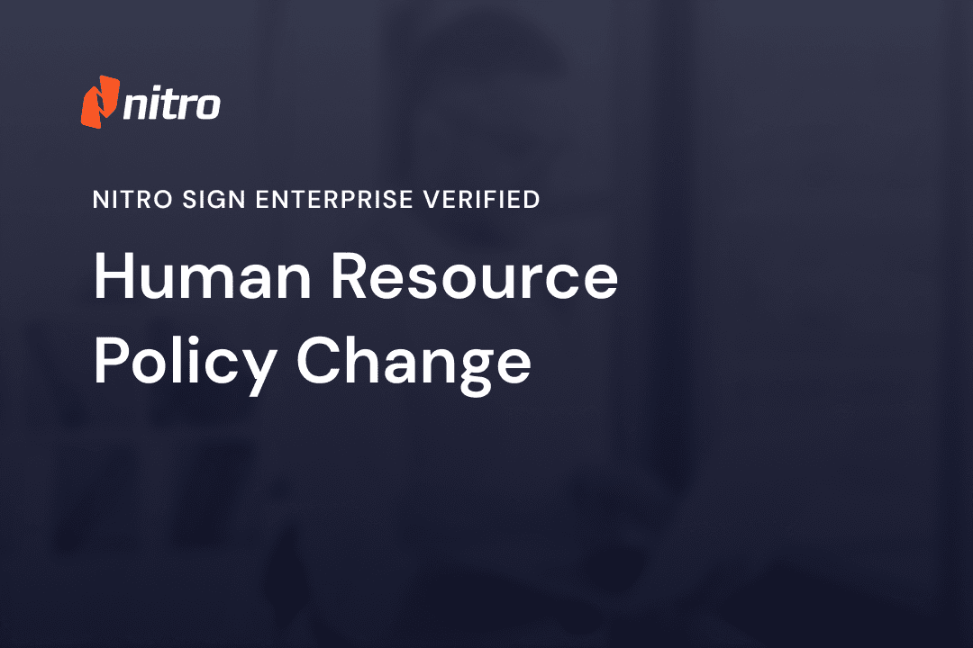 Nitro Sign Enterprise Verified - Human Resource Policy Change