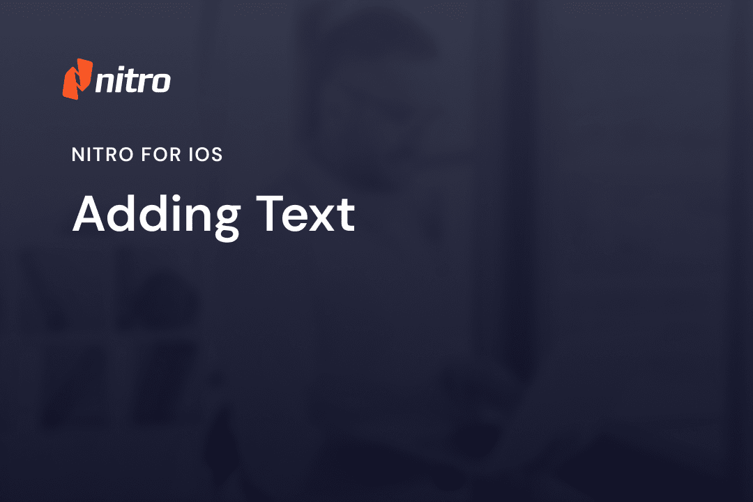 Nitro for iOS - Adding Text