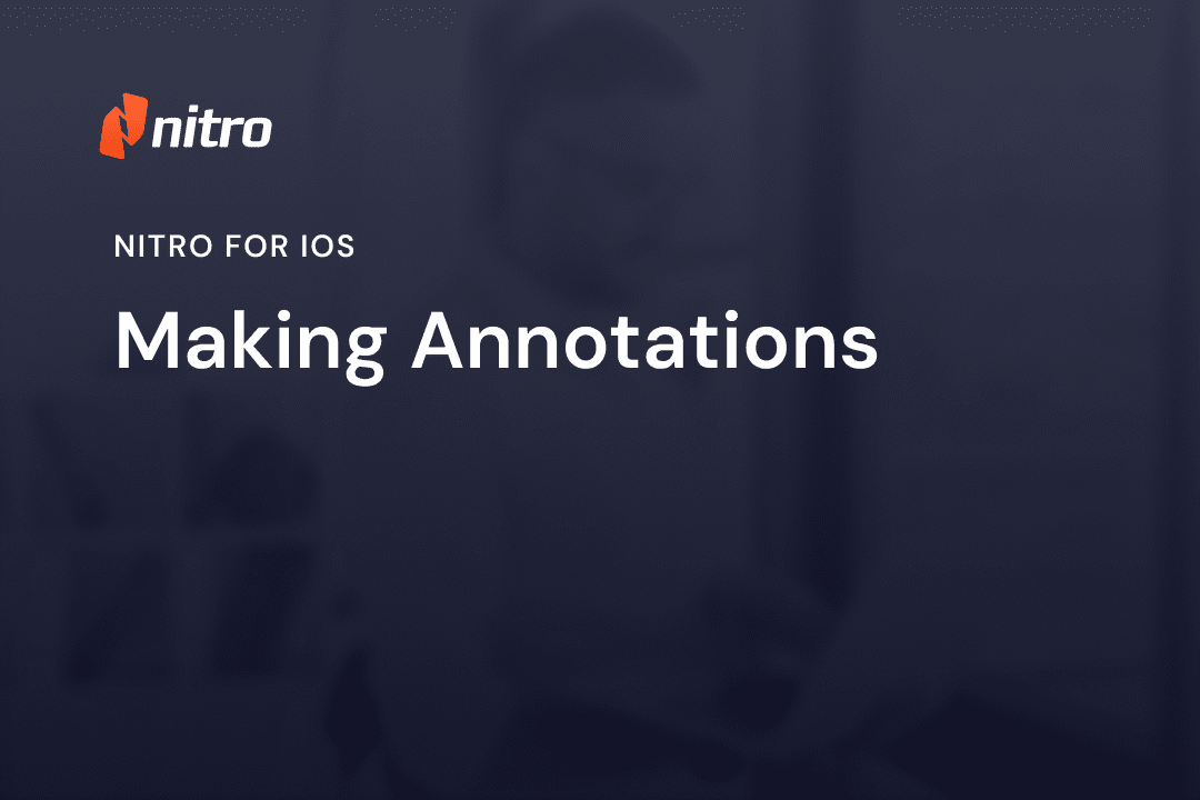 Nitro for iOS - Making Annotations
