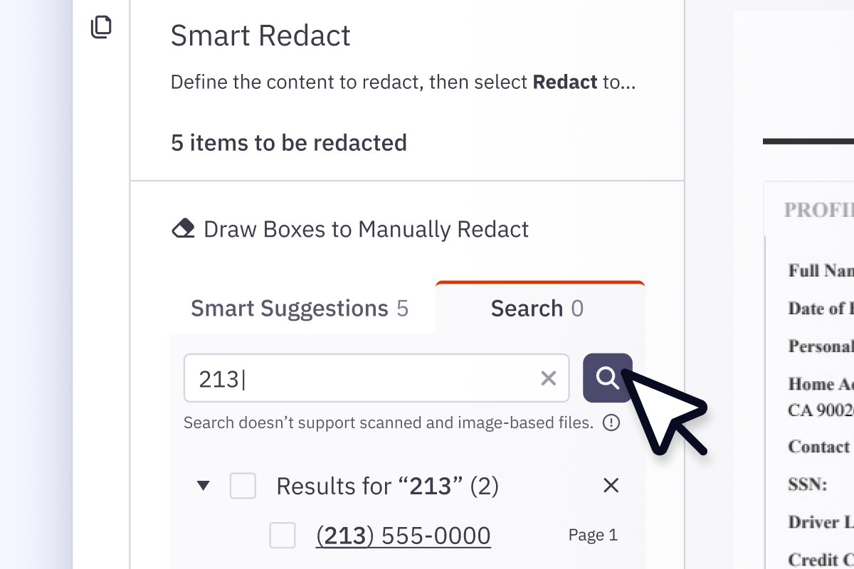 Screenshot Card-Smart Redact-handleiding