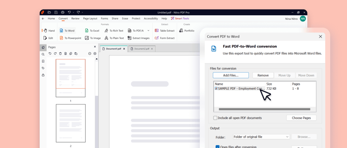 Conversion de document en Word, Excel, PowerPoint PDF/A et image avec Nitro PDF Pro