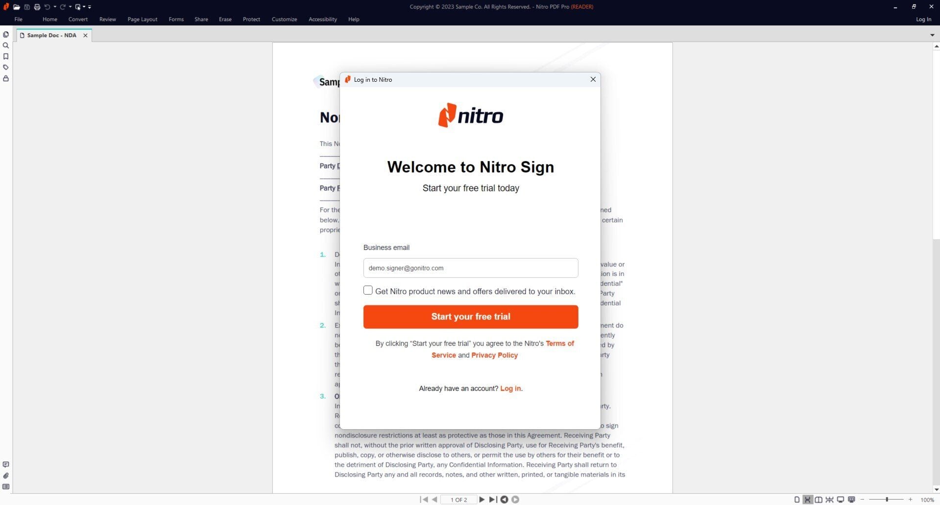 Create a Nitro Account_How to create a Nitro Sign account within Nitro Pro_Step 3.jpg