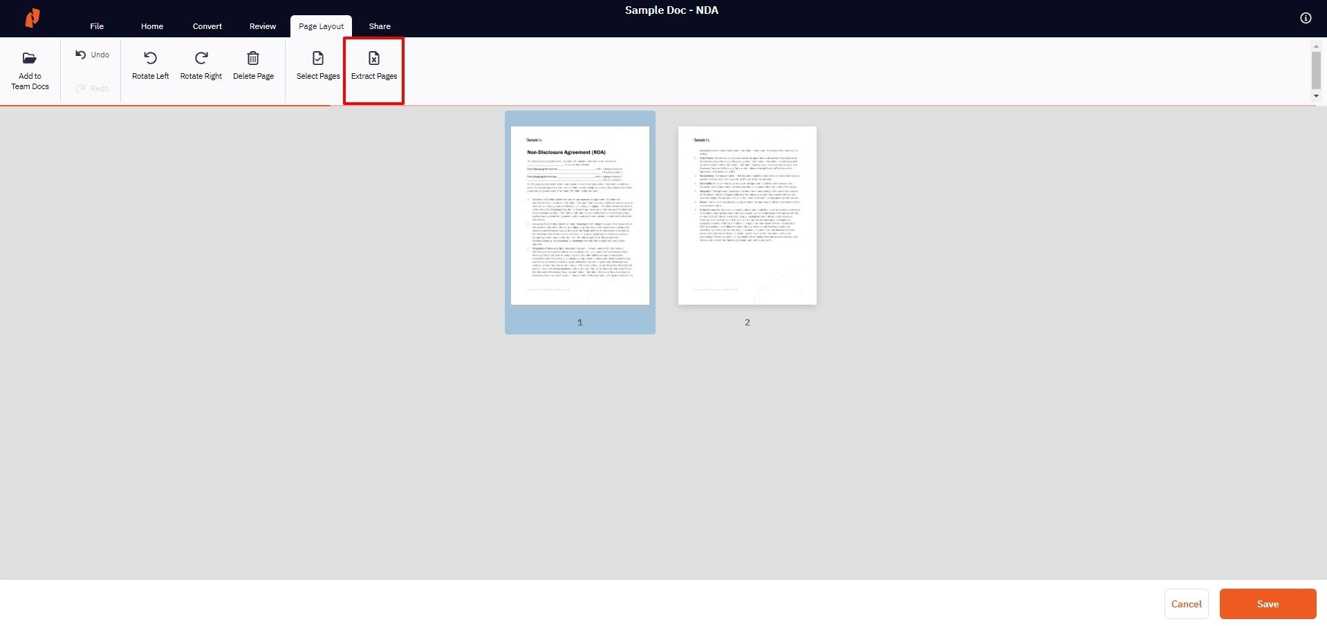 Organize Pages_How to extract pages of a document in Nitro Sign_Step 1.jpg