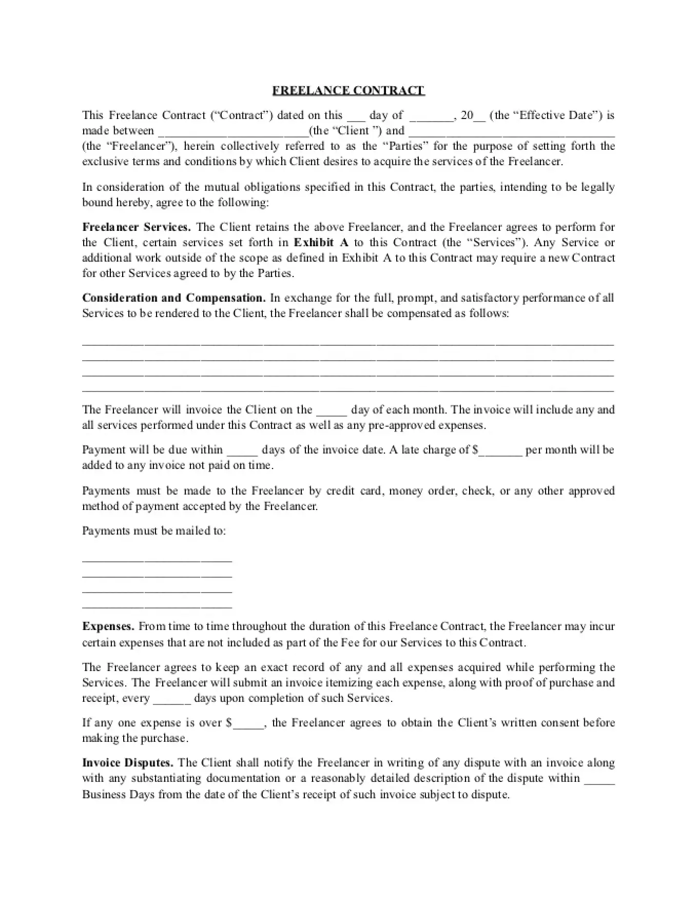 Freelance Contract Template