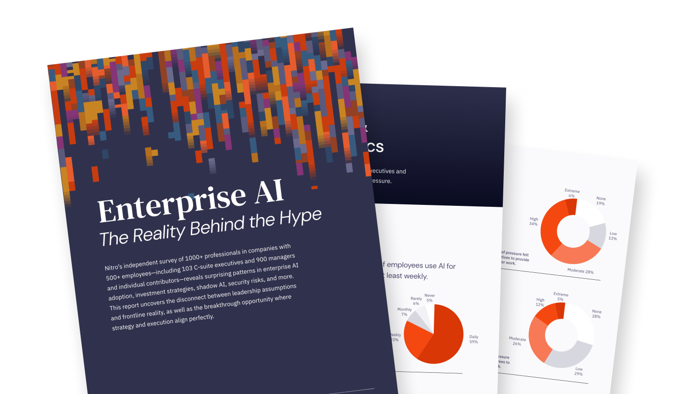 Report thumbnails with a colourful digital looking graphic, charts of data, and the title "Enterprise AI: The Reality Behind the Hype" Report thumbnails with a colourful digital looking graphic, charts of data, and the title "Enterprise AI: The Reality Behind the Hype"